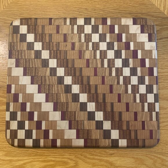 Cutting Board Walnut Sapele Purple Heart Maple Cherry Oak Hardwoods Hand Crafted - Picture 4 of 8